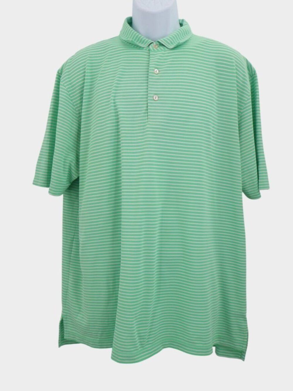 Peter Millar Summer Comfort Polo Shirt Mens XL Green Striped Golf Performance